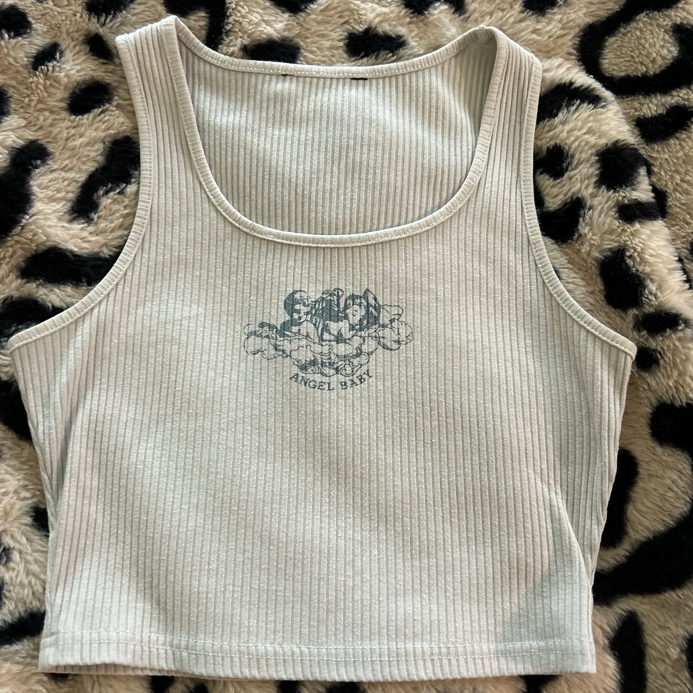 Angel Baby Ribbed Tank Top - Cream